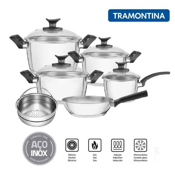 Juego de Ollas Tramontina Acero Inoxidable 10 piezas